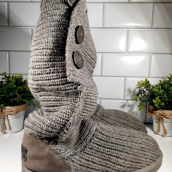 UGG Classic Candy Knit Grey Boot women size 9 - Picture 2 of 7